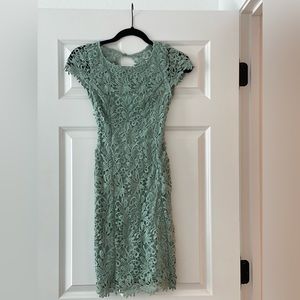 Green Lulus wedding guest dress. Worn once or twice only